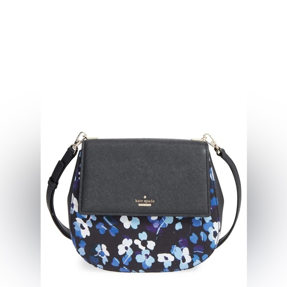 kate spade Handbags - Kate Spade Black and Blue Floral Crossbody Bag